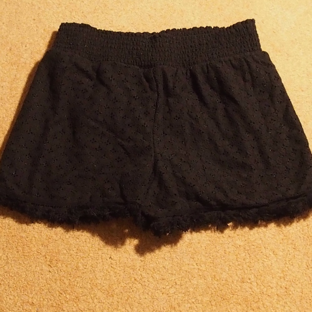 Xhilaration Black slouchy shorts w/ fringe/tassel